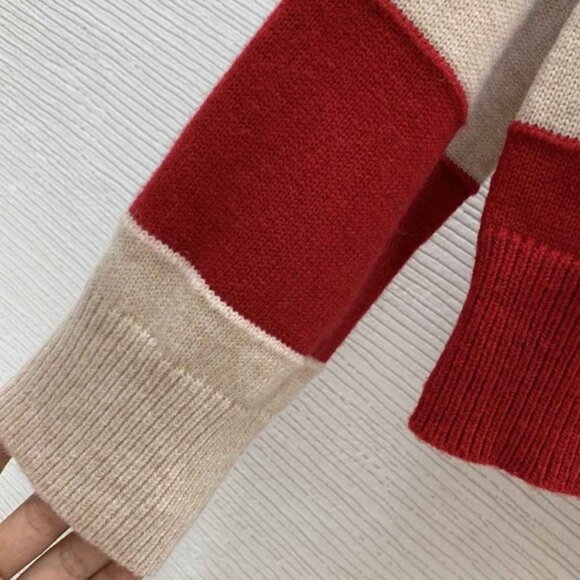 Miu Miu Red and Cream Striped Sweater - Picture 3 of 8